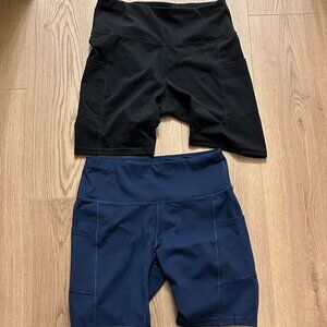 Fengbay, Biker Shorts, Black and Blue, Size M